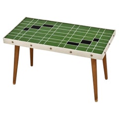 Small Mid-Century Ceramic Tiled Coffee Table / Plant Stand, 1950s