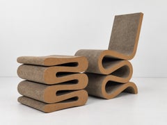 Easy Edges Wiggle Side Chair with stool by Frank Gehry for Vitra
