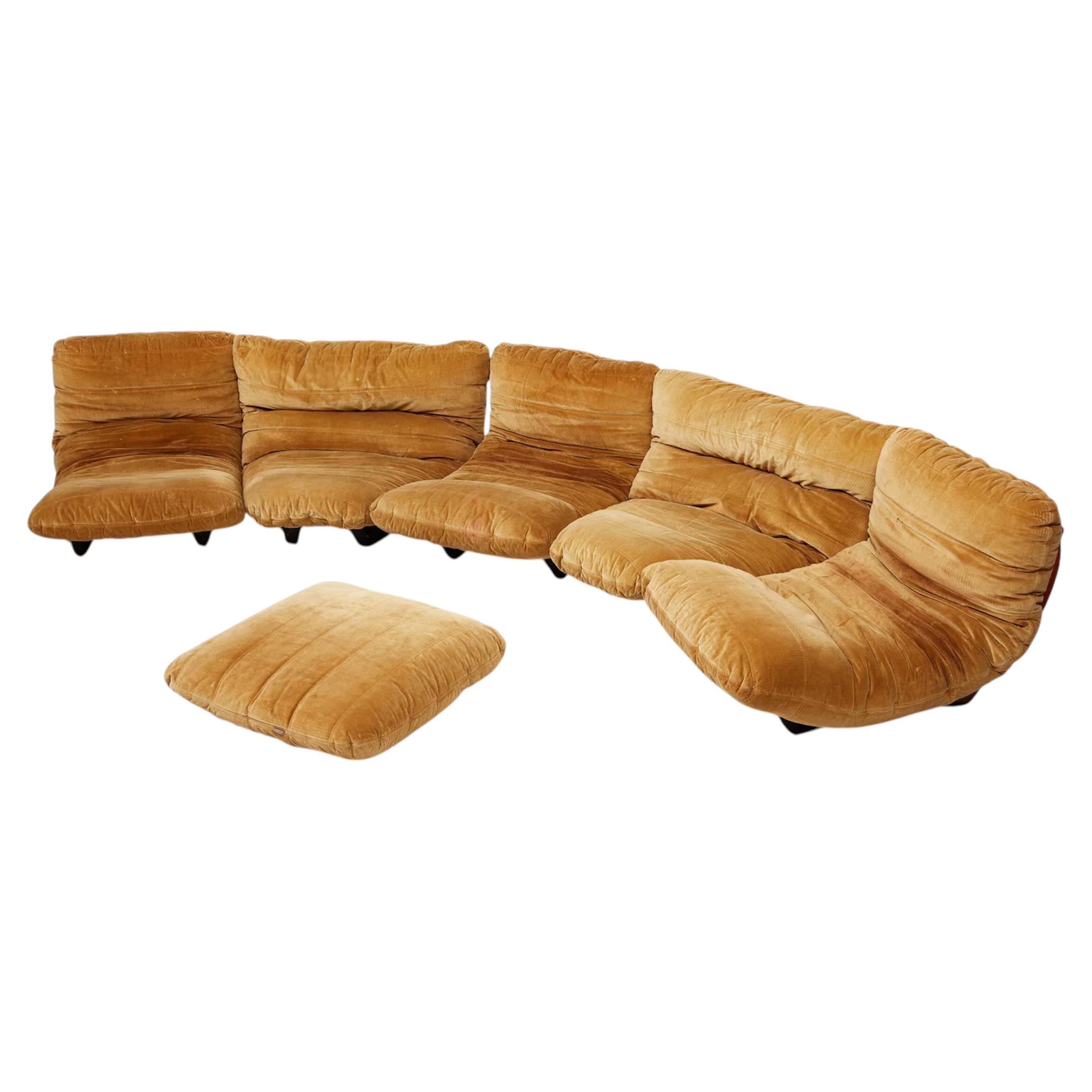 Michel Ducaroy 'Marsala' sectional sofa, 1970s For Sale