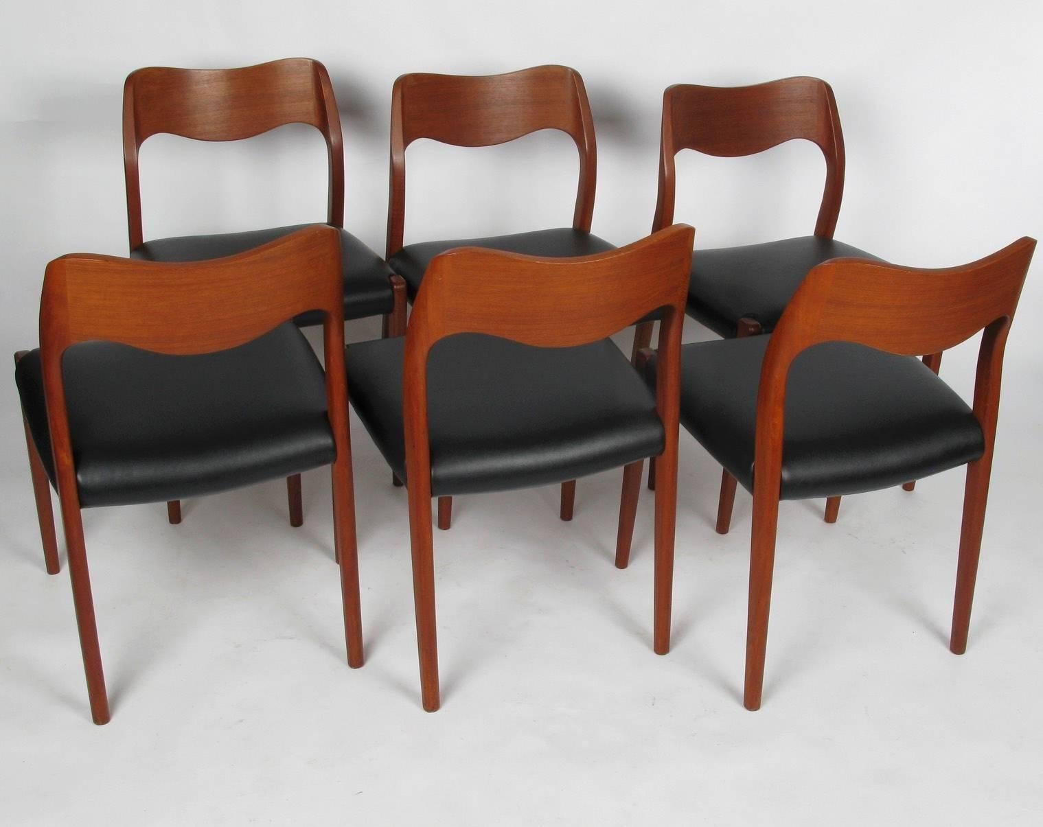 Danish Set of Eight Niels Moller Dining Chairs, Two-Arm & Six Side