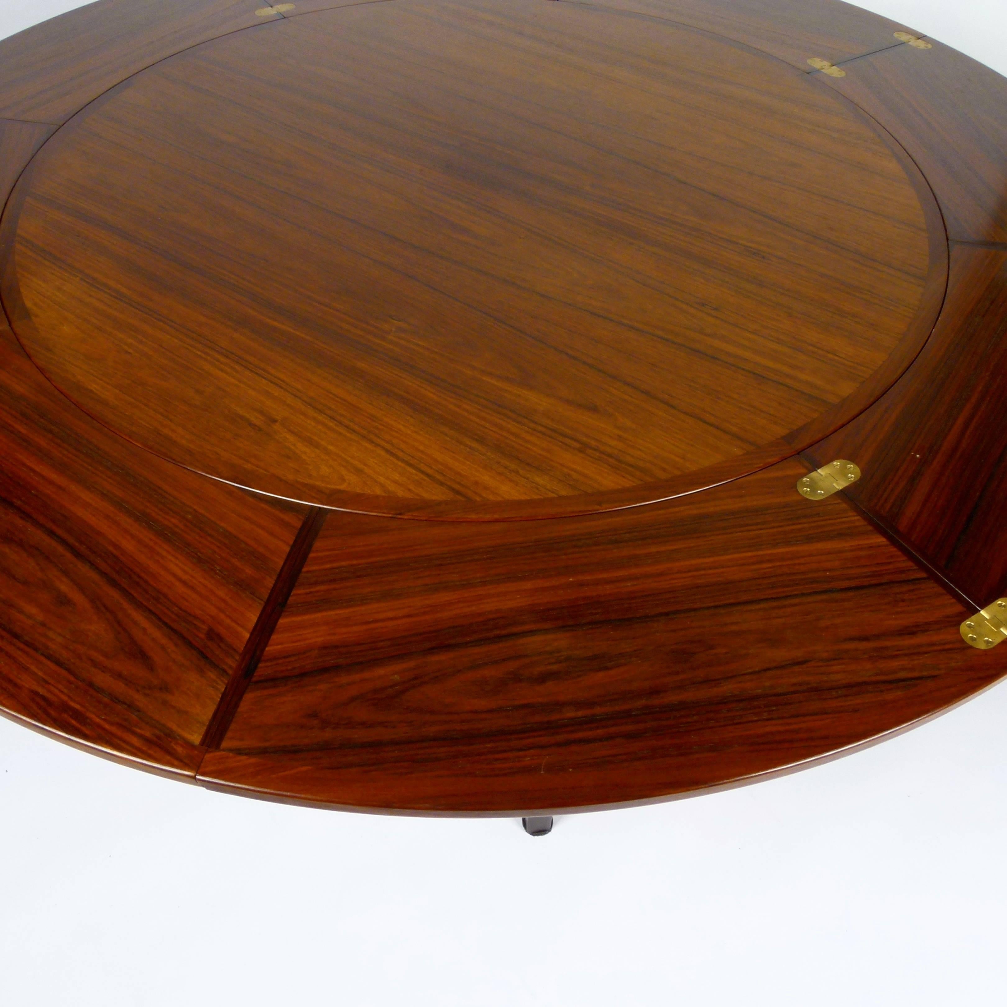 Rosewood Flip-Flap Table by Dyrlund, Denmark In Excellent Condition In Atlanta, GA