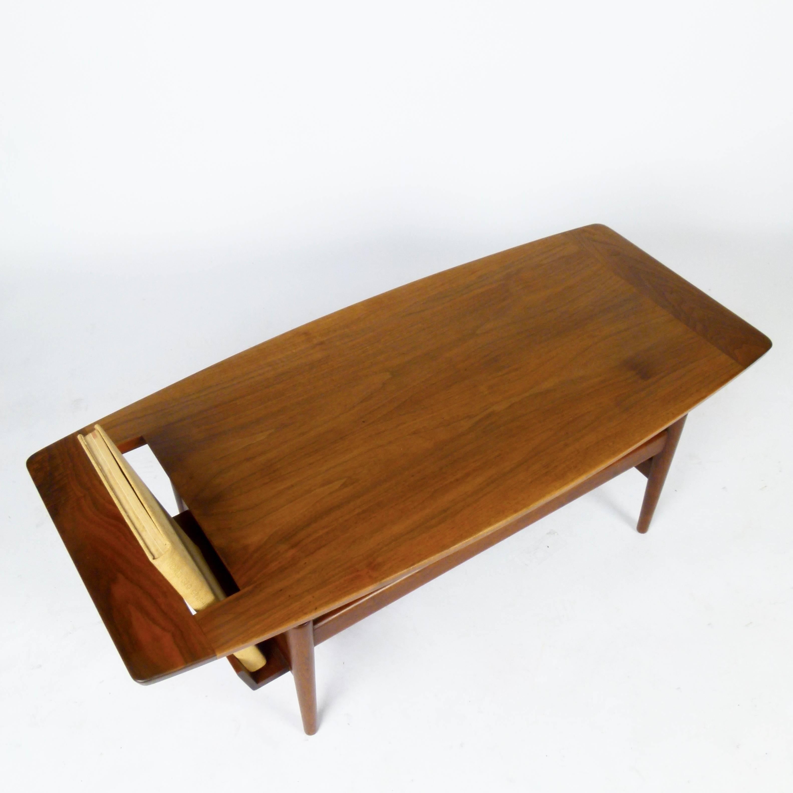 American Rare Jens Risom Coffee Table with Magazine Rack