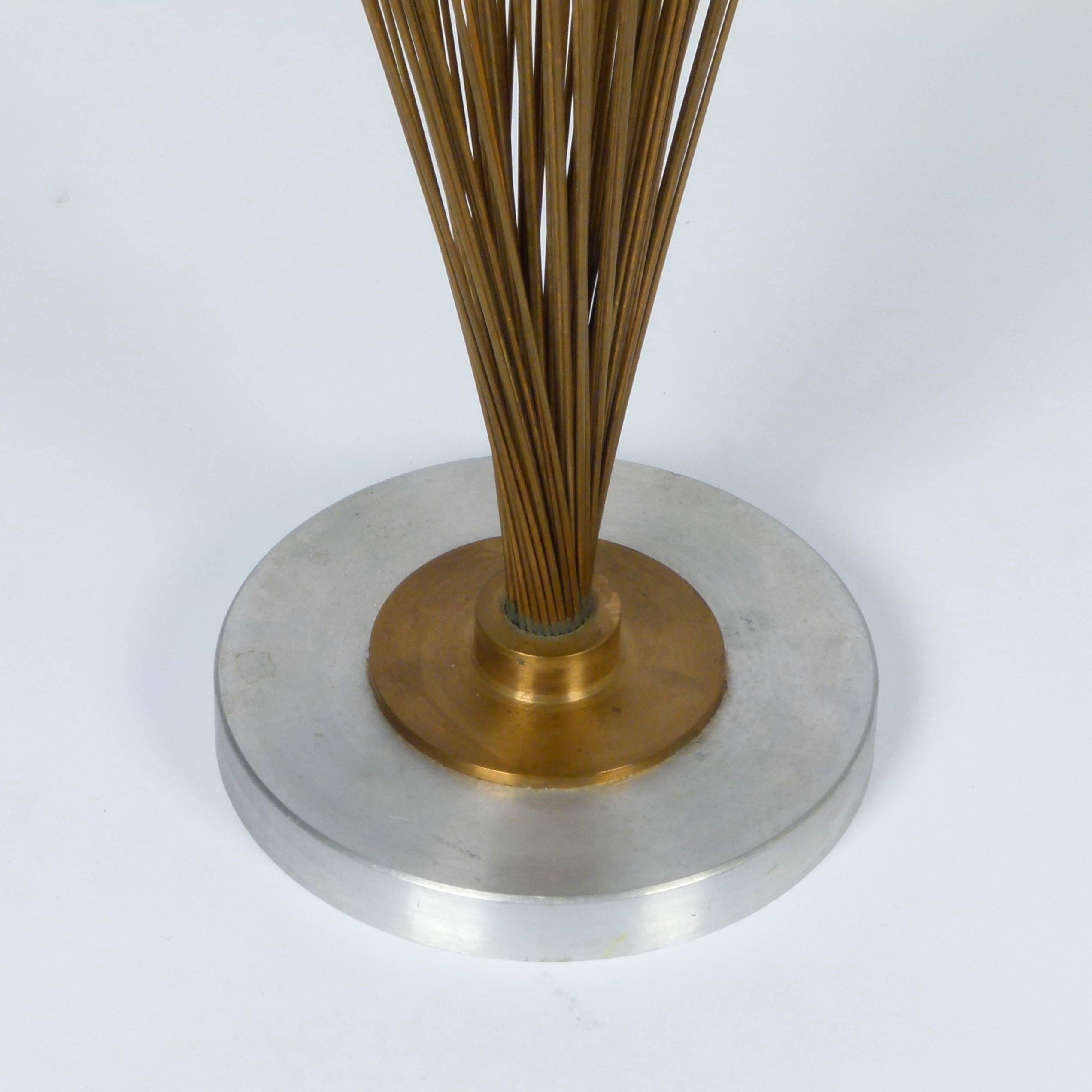 Mid-Century Modern Harry Bertoia Style Spray Sculpture in Brass and Steel For Sale