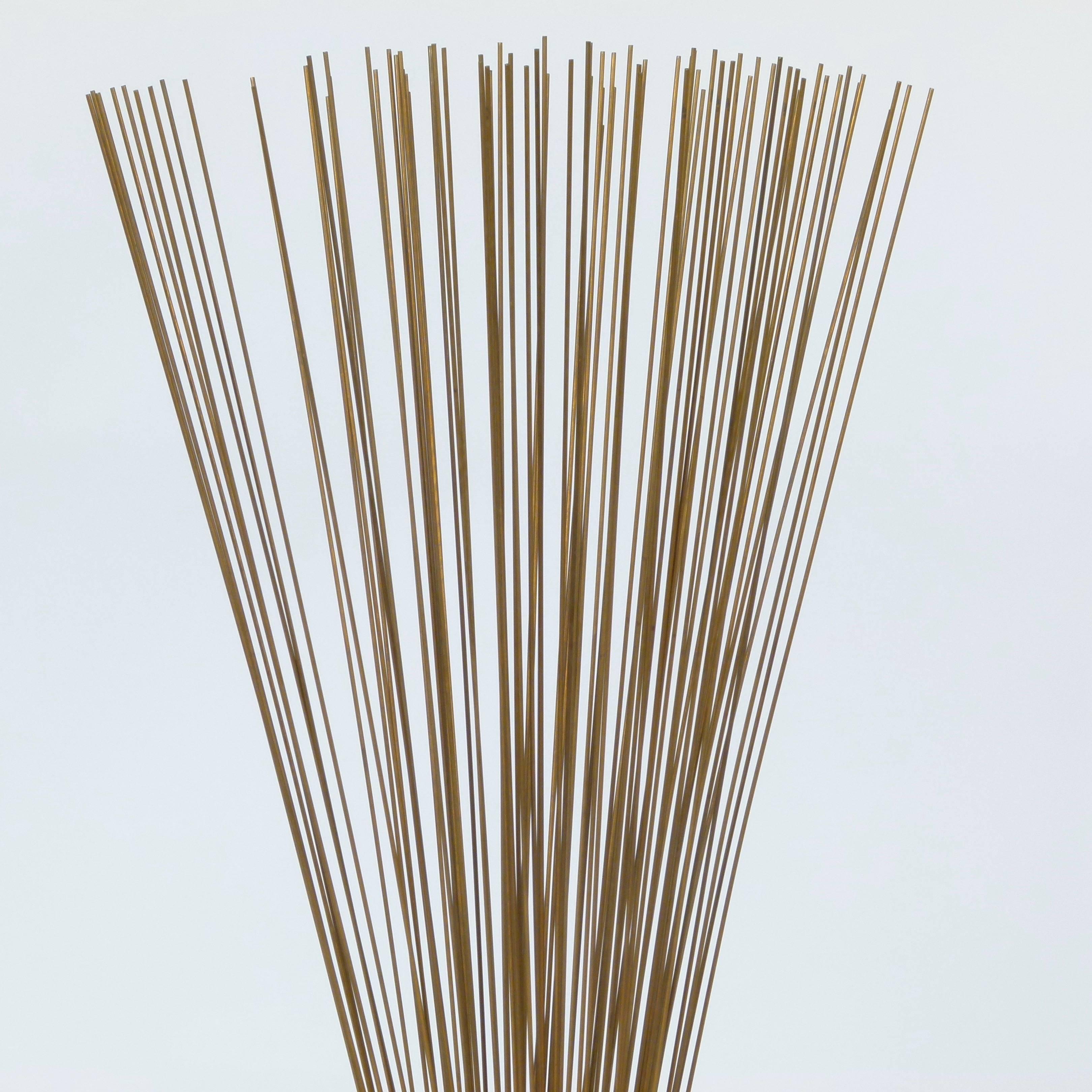 Harry Bertoia Style Spray Sculpture in Brass and Steel In Excellent Condition For Sale In Atlanta, GA