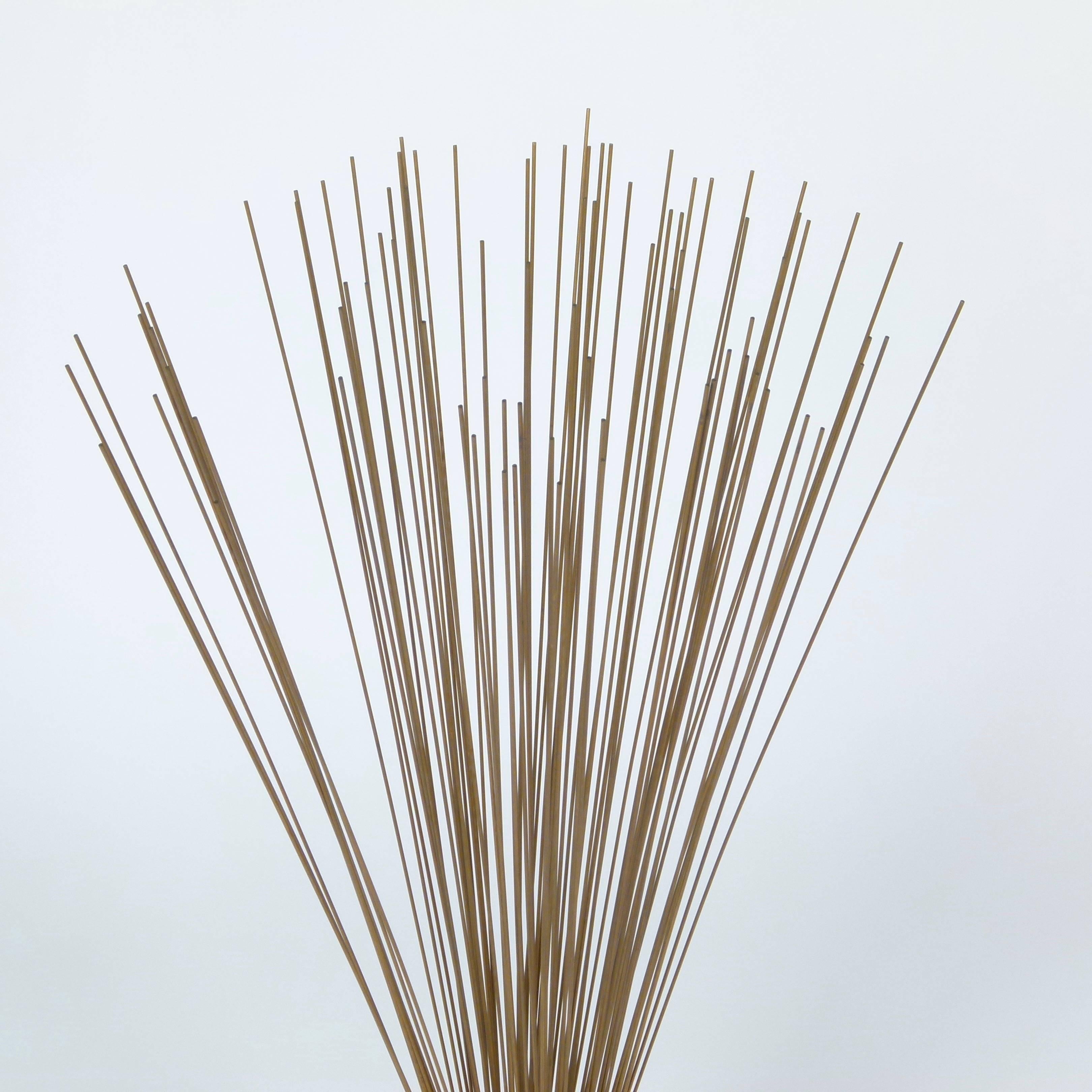Mid-20th Century Harry Bertoia Style Spray Sculpture in Brass and Steel For Sale