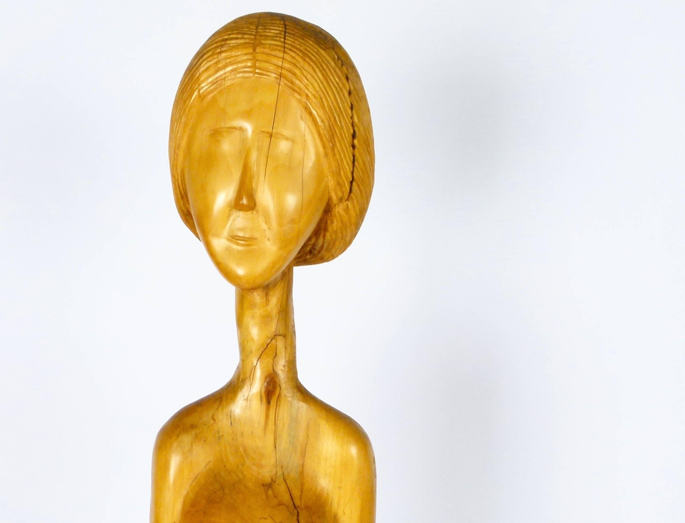 Mid-20th Century Hand-Carved Sculpture by Gordley For Sale