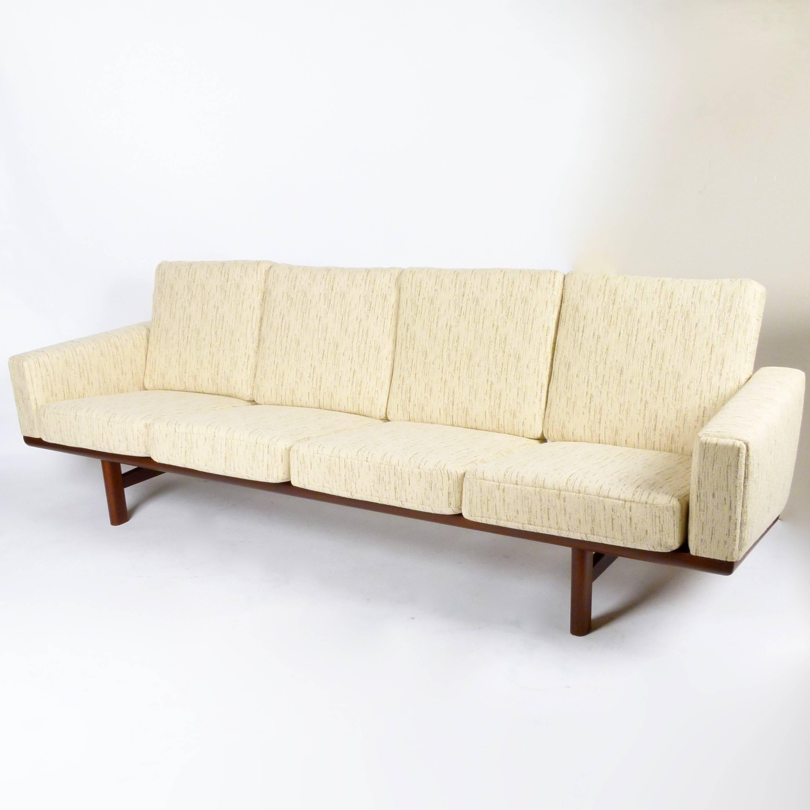 Mid-Century Modern Hans Wegner GE236/4 Sofa in Teak for GETAMA, Denmark For Sale