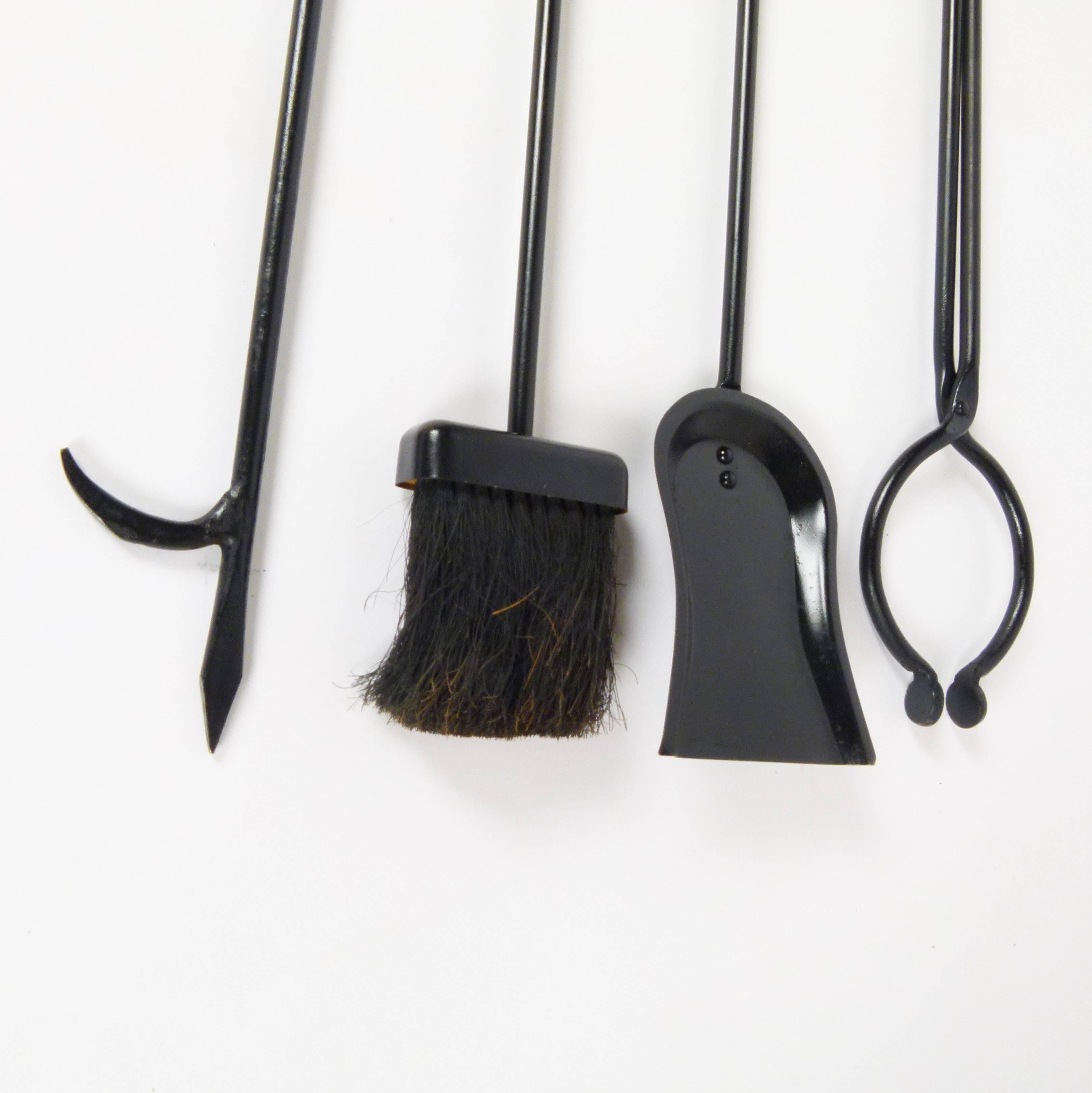 Mid-Century Modern 1960s Extended Handle Modernist Fire Tool Set For Sale