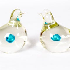 Pair of Blown Glass Bird Sculptures by Antonio da Ros