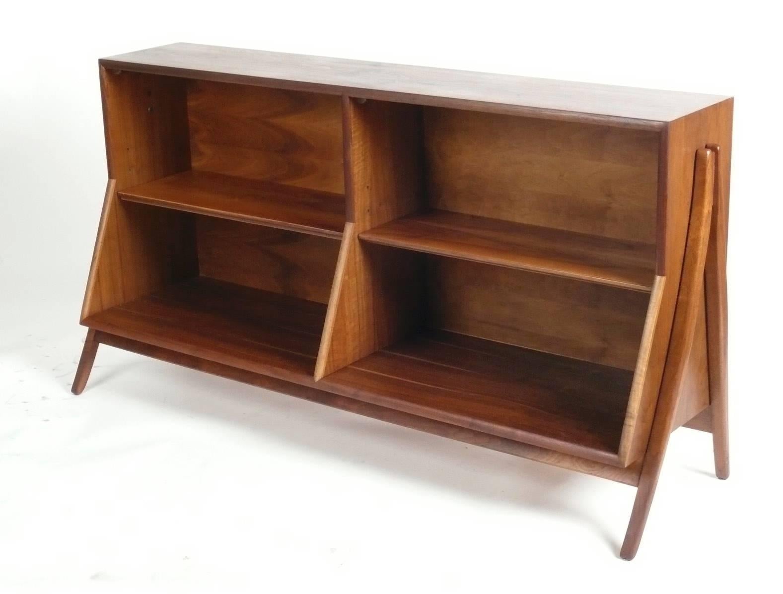 Mid-Century Modern Walnut Bookcase by Kipp Stewart for Drexel