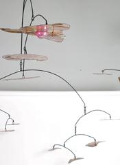 Monumental Copper and Art Glass Mobile by William Magaw