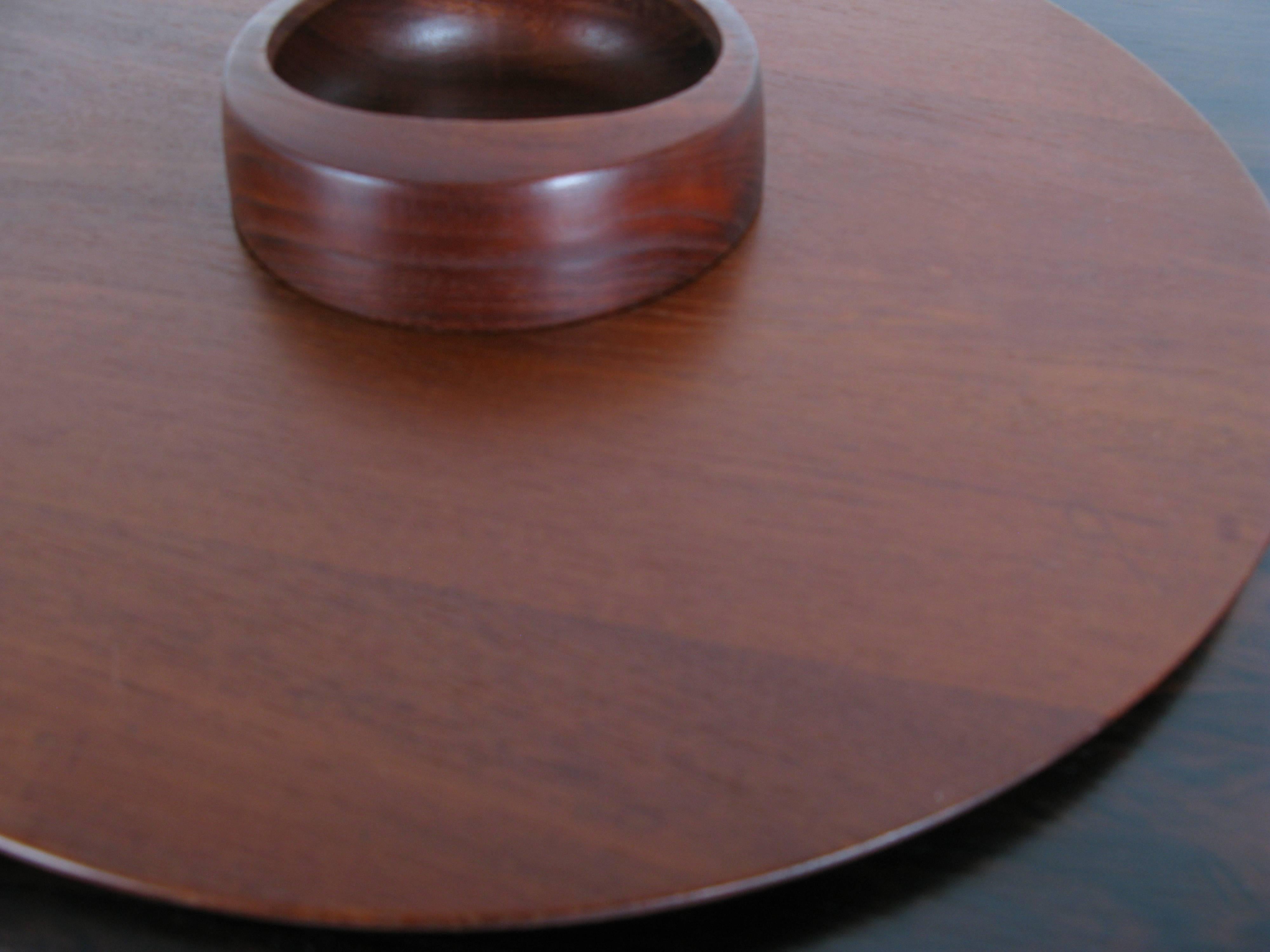 Mid-Century Modern Very Early Teak Tray With Bowl by Jens Quistgaard for Dansk For Sale