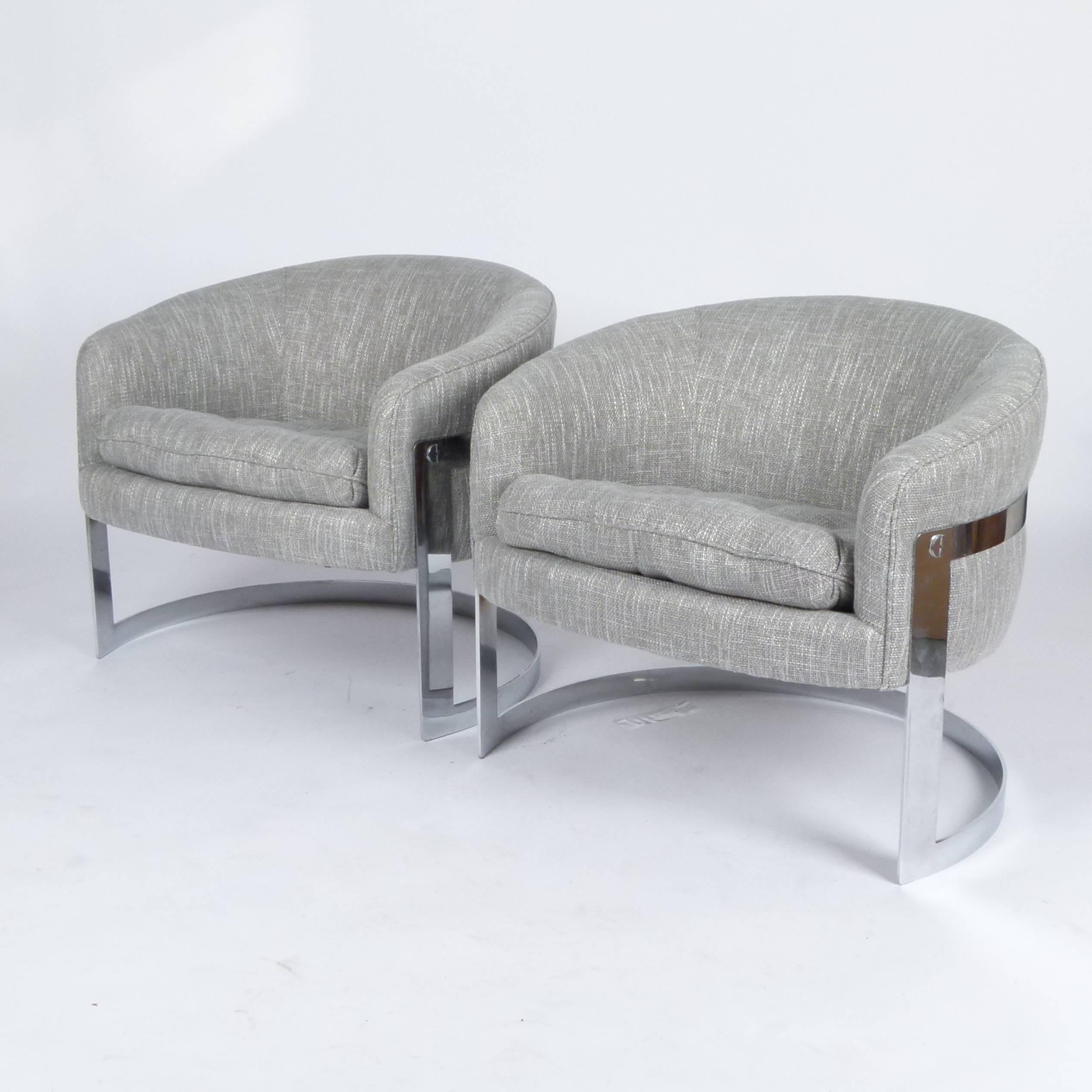 Milo Baughman Chrome Lounge Chairs 2