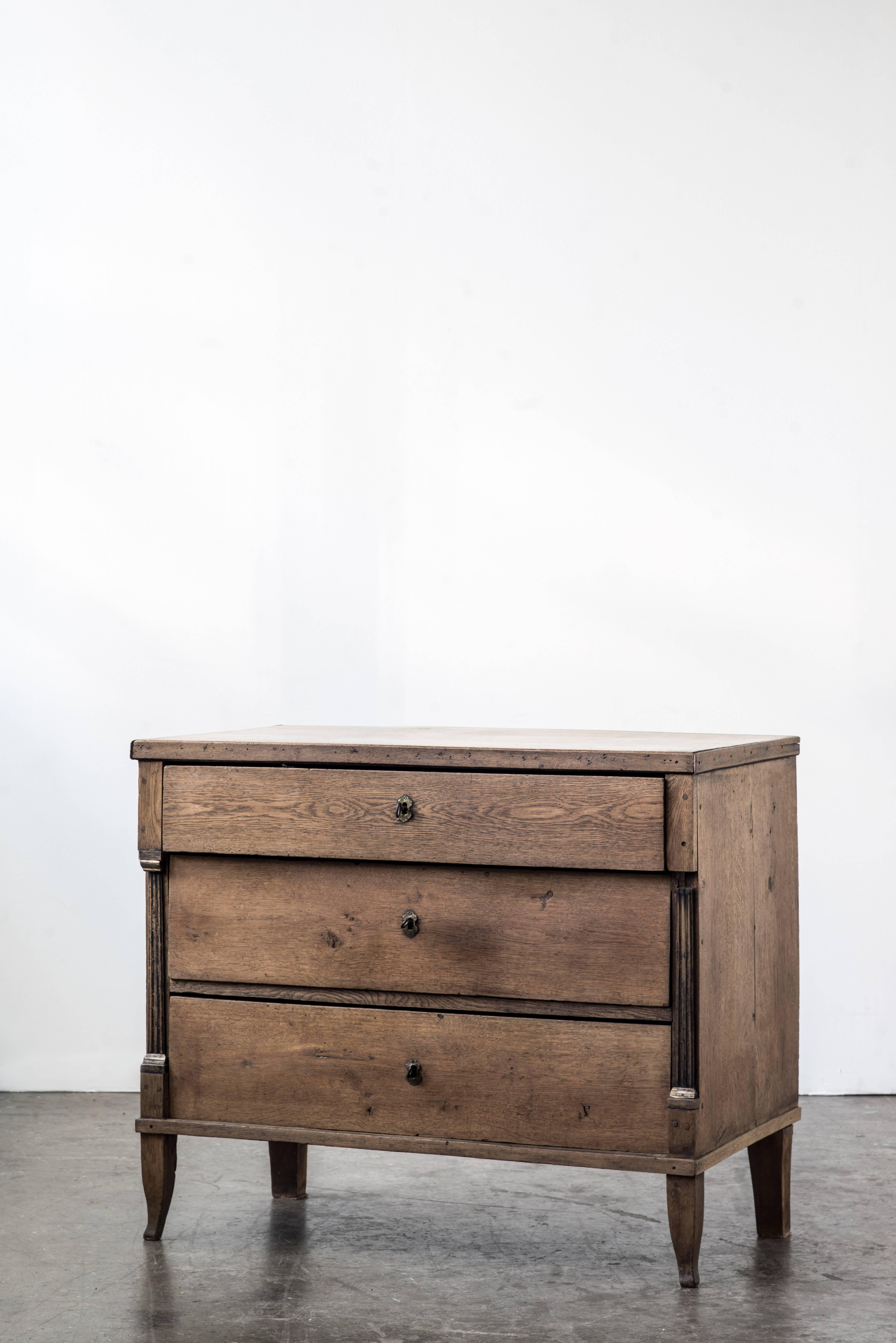 Beautiful solid oak dresser with keyed drawers. 

