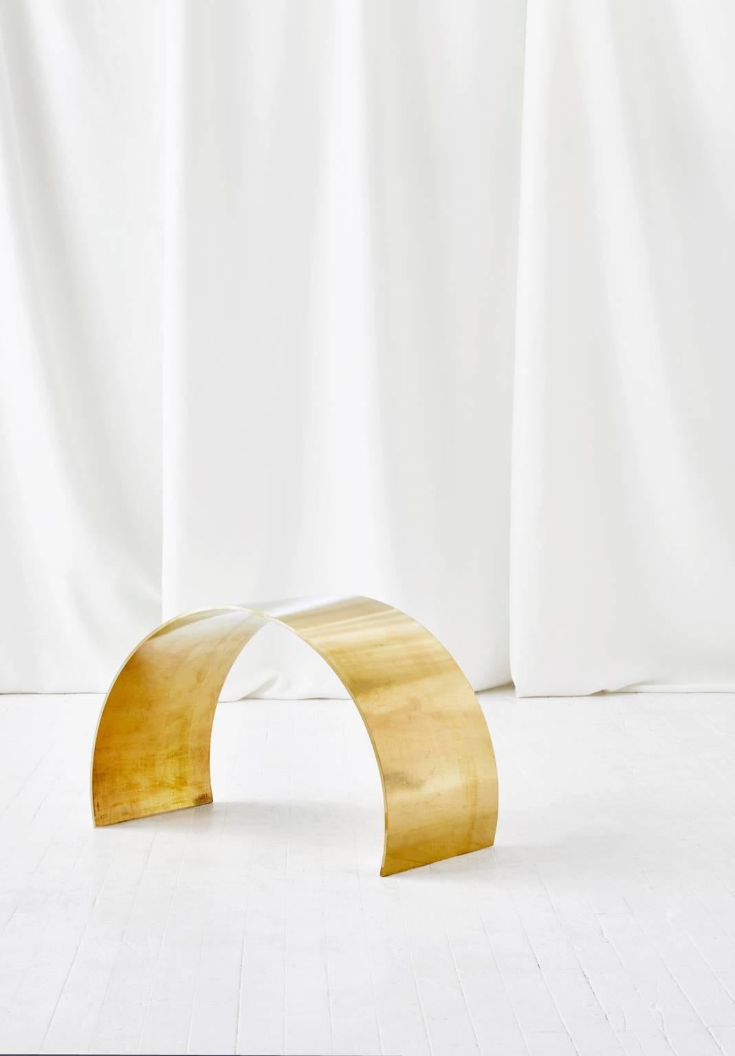 Equal parts sculpture and stool, the un-lacquered but waxed, living brass arc stool by ASH NYC is both functional and beautiful.

Inspired by forms from the renowned artist Richard Serra, the stool lends itself to being a standout piece in any home