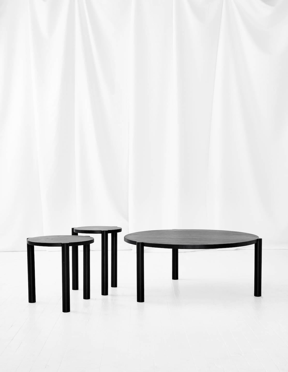 Minimalist WC1 Cocktail Table by ASH NYC in Black Oak 