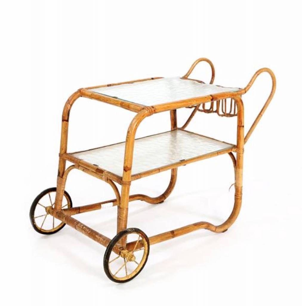Mid-20th Century Viggo Boesen Bamboo Bar Cart