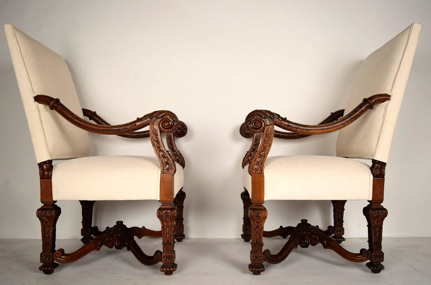 Pair of 19th Century French Carved Wood Chairs 2