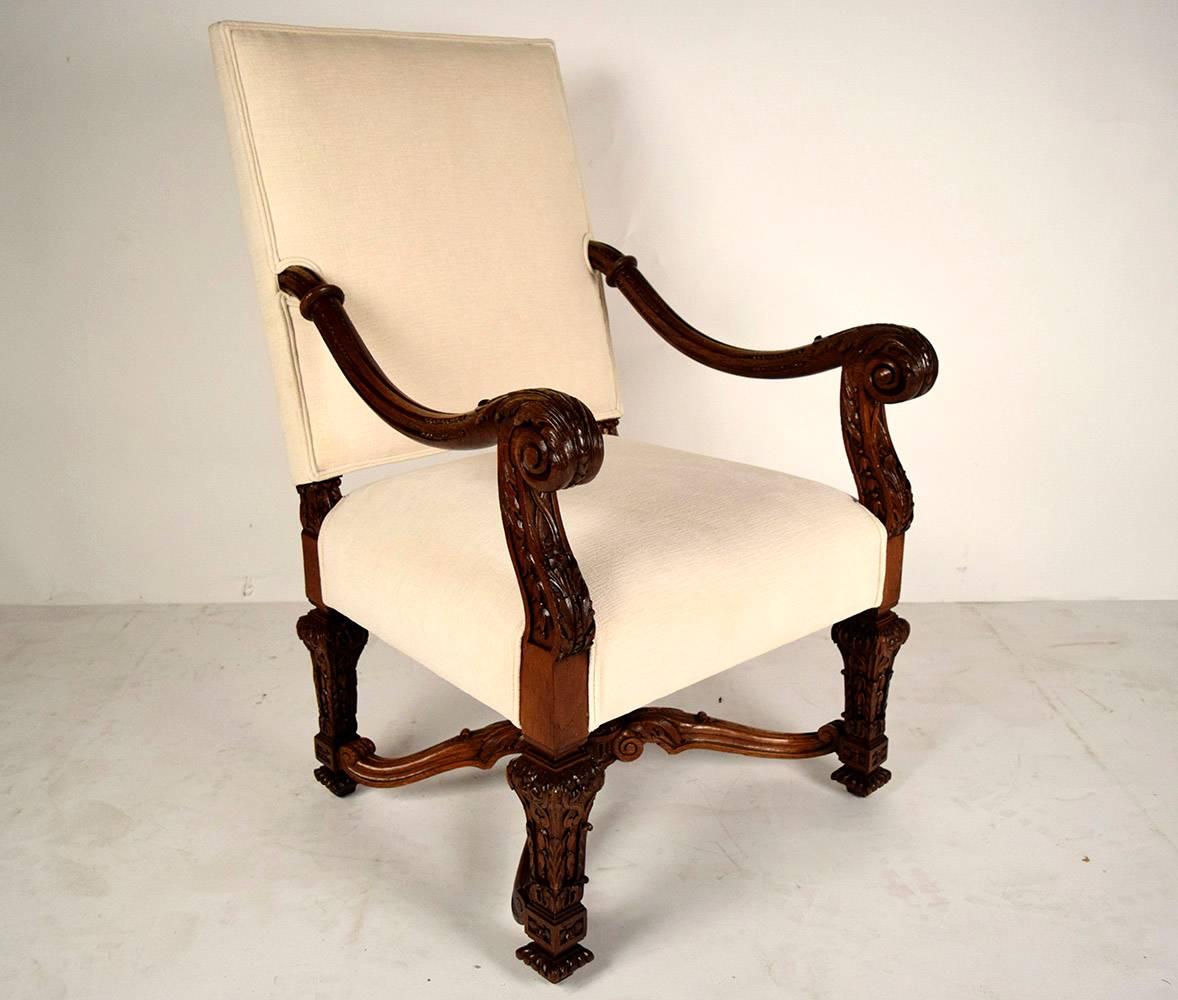 Louis XVI Pair of 19th Century French Carved Wood Chairs