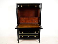 Antique French Louis XVI Secretaire with Brass Décor