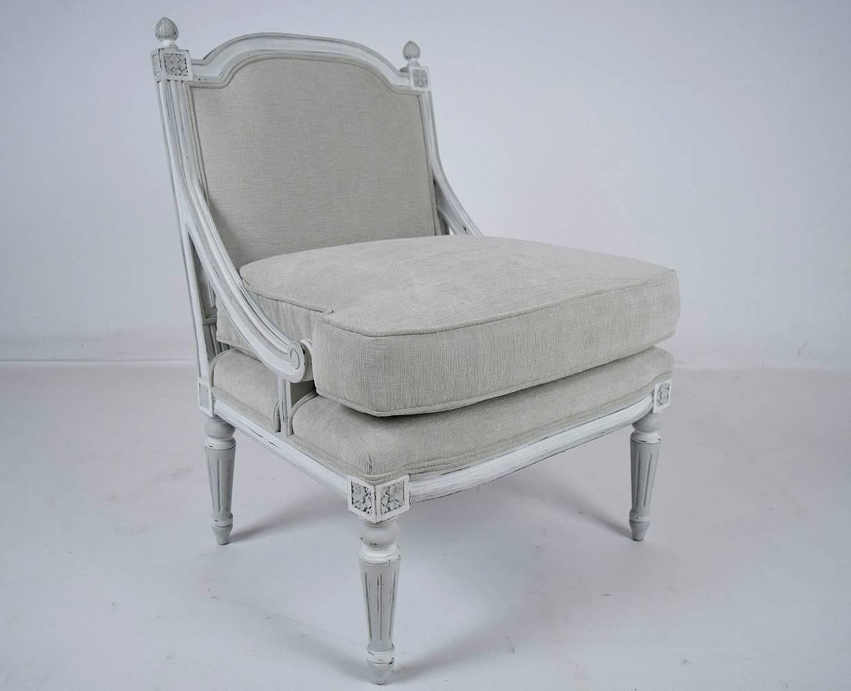 20th Century Pair of French Louis XVI  Slipper Chair