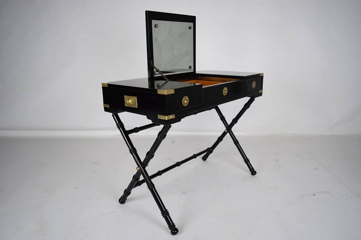 20th Century Campaign-Style Dressing Table or Vanity