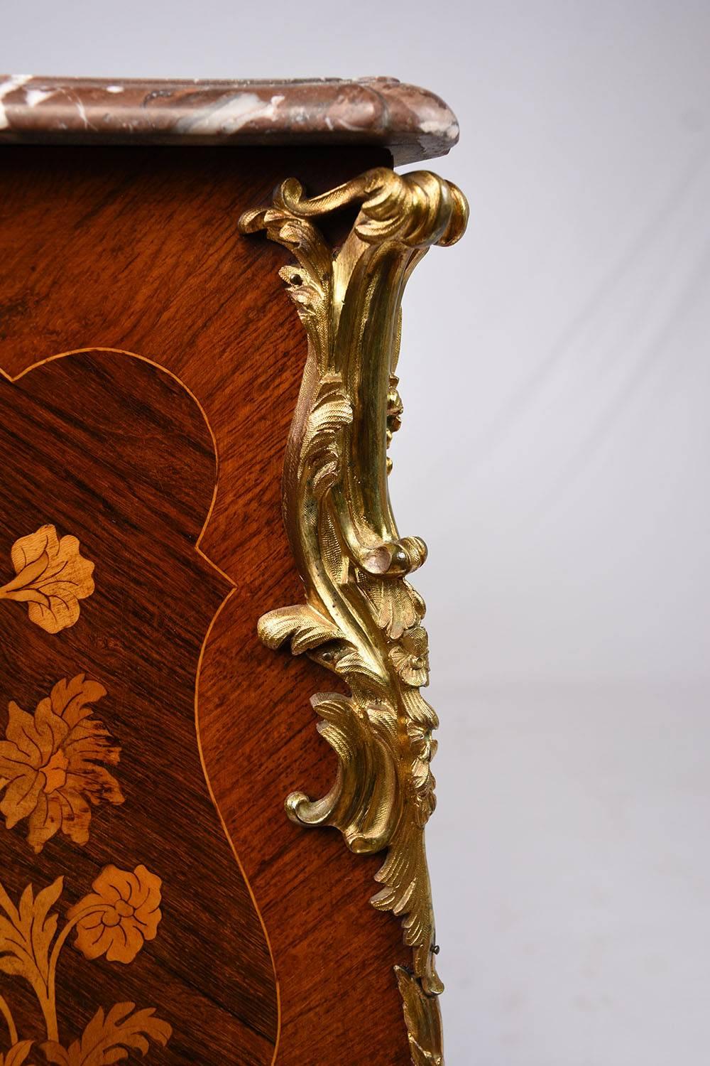 19th Century Louis XV Marquetry Chest of Drawers 1