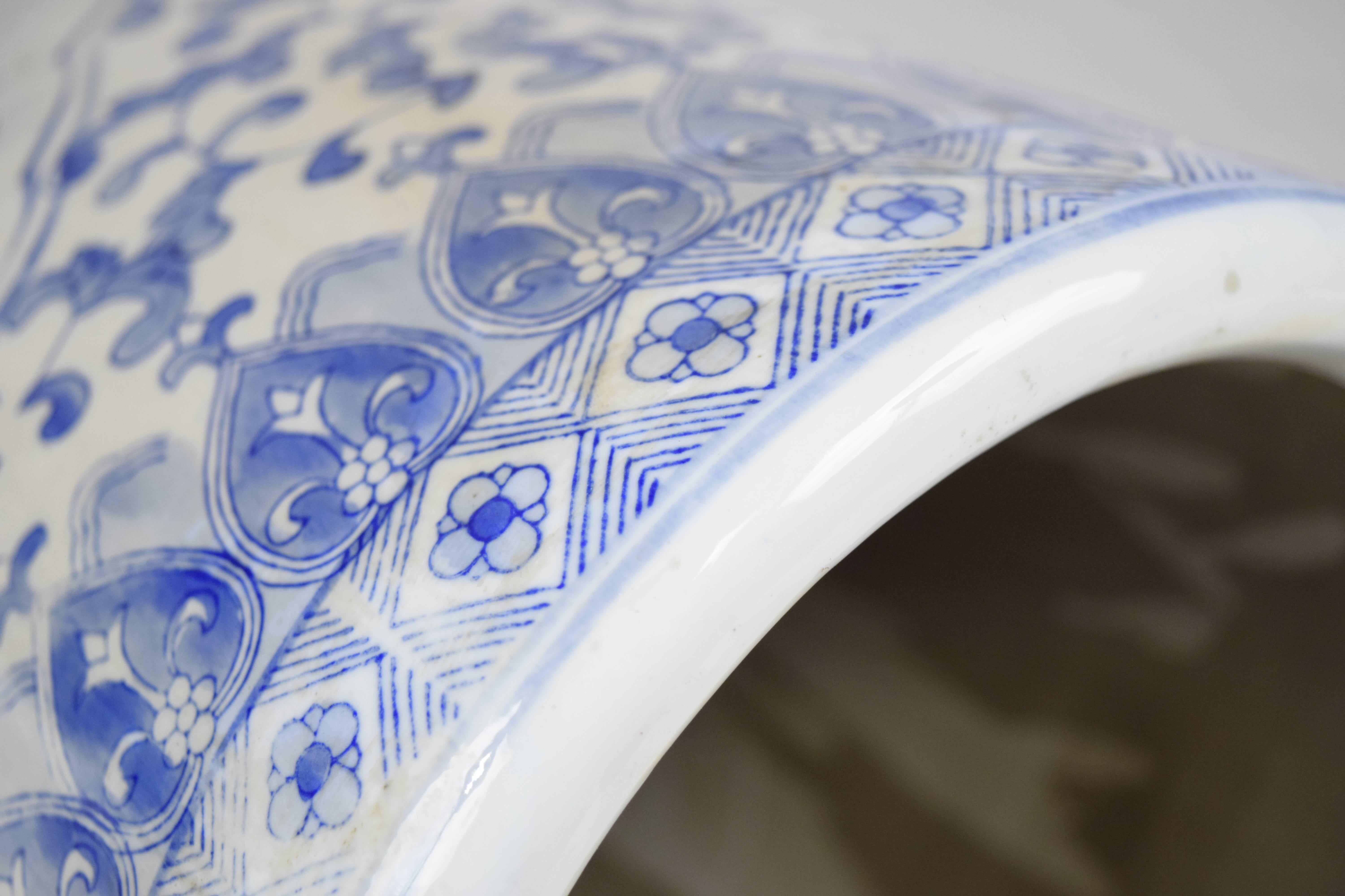 20th Century Vintage Oriental Glazed Porcelain Umbrella Stand