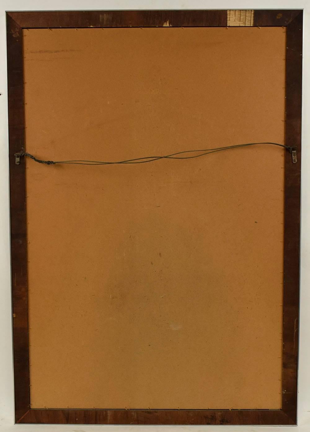 20th Century Modernist Wood and Chrome Wall Mirror
