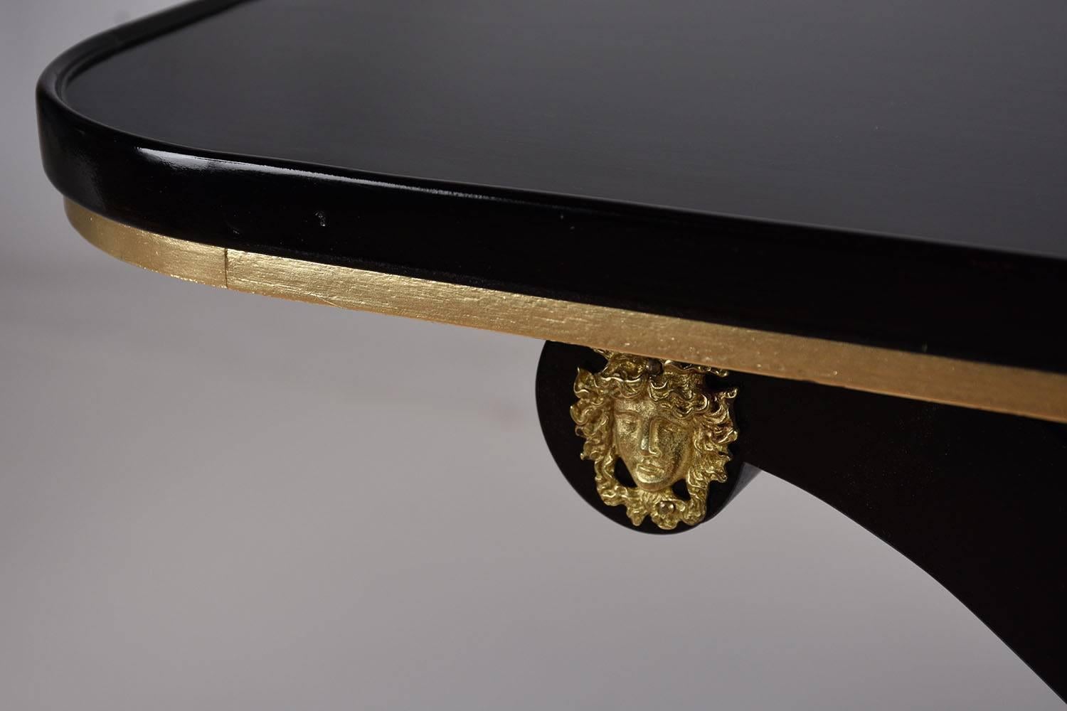 Gilt French Empire Style Ebonized Coffee Table