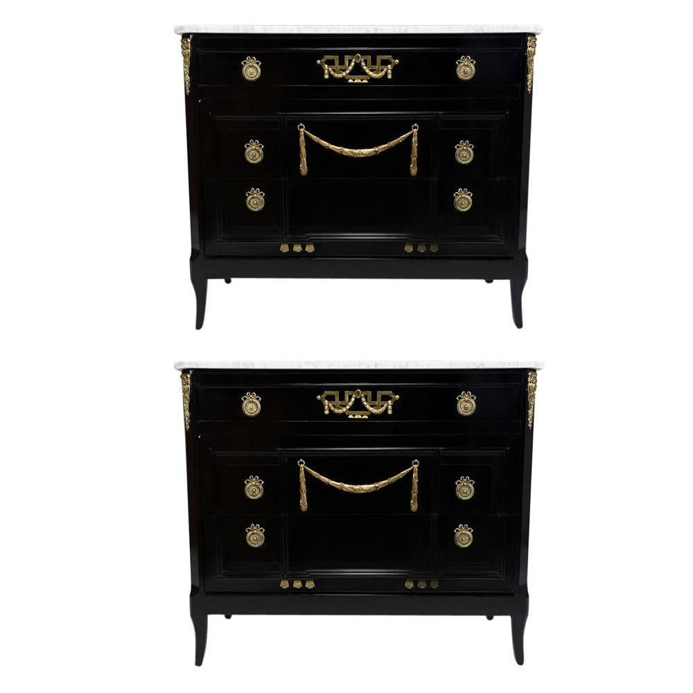 Pair of French Louis XVI Style Commodes