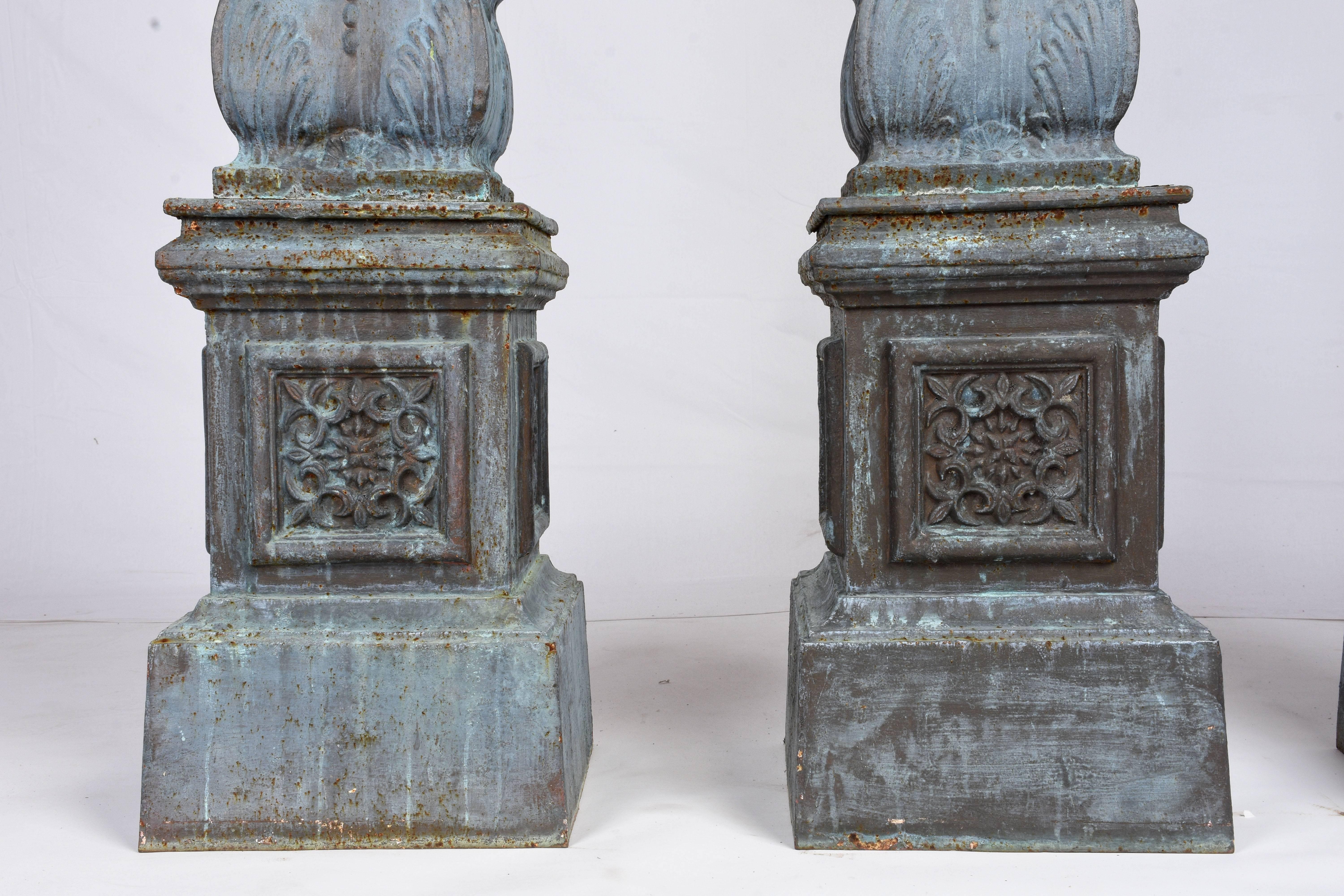 Set of Four Neoclassical-Style Cast Iron Garden Statues 6