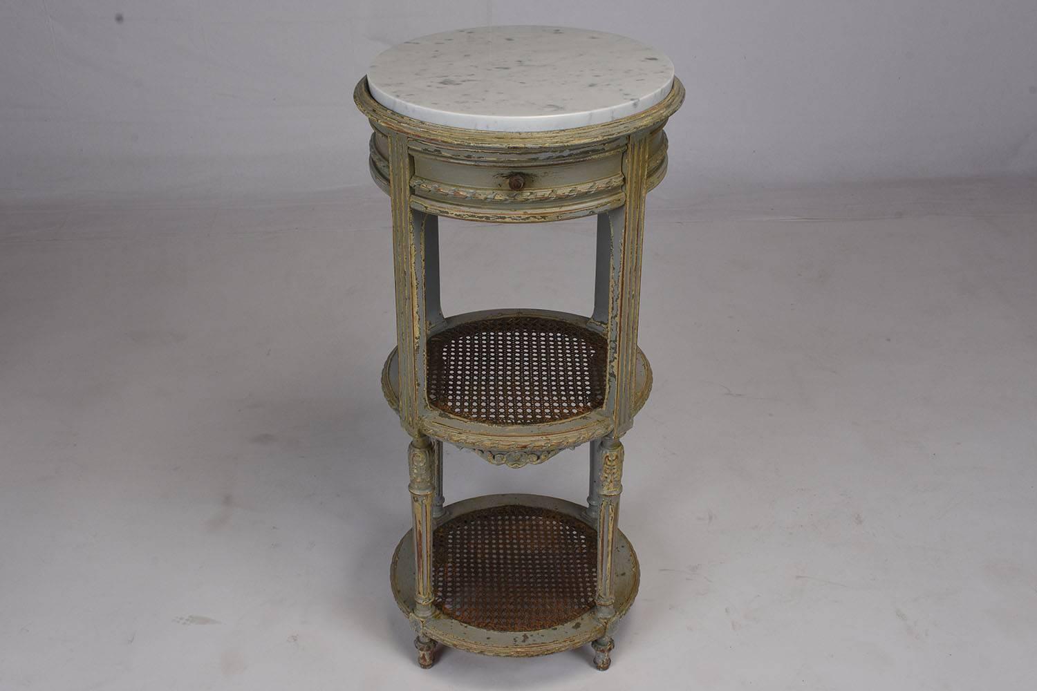 Painted Pair of 19th Century French Louis XVI Nightstands