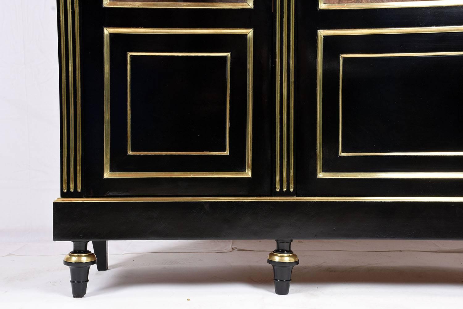 Antique French Ebonized Louis XVI Style Bookcase 2