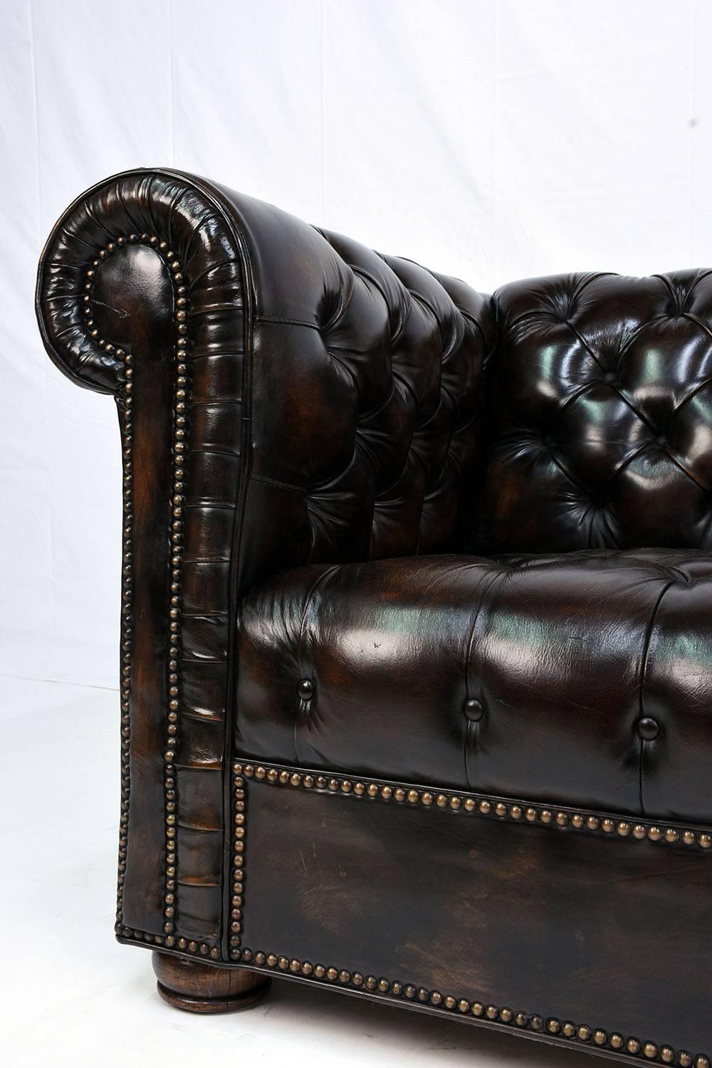 Leather Chesterfield Tufted Sofa or Loveseat 1
