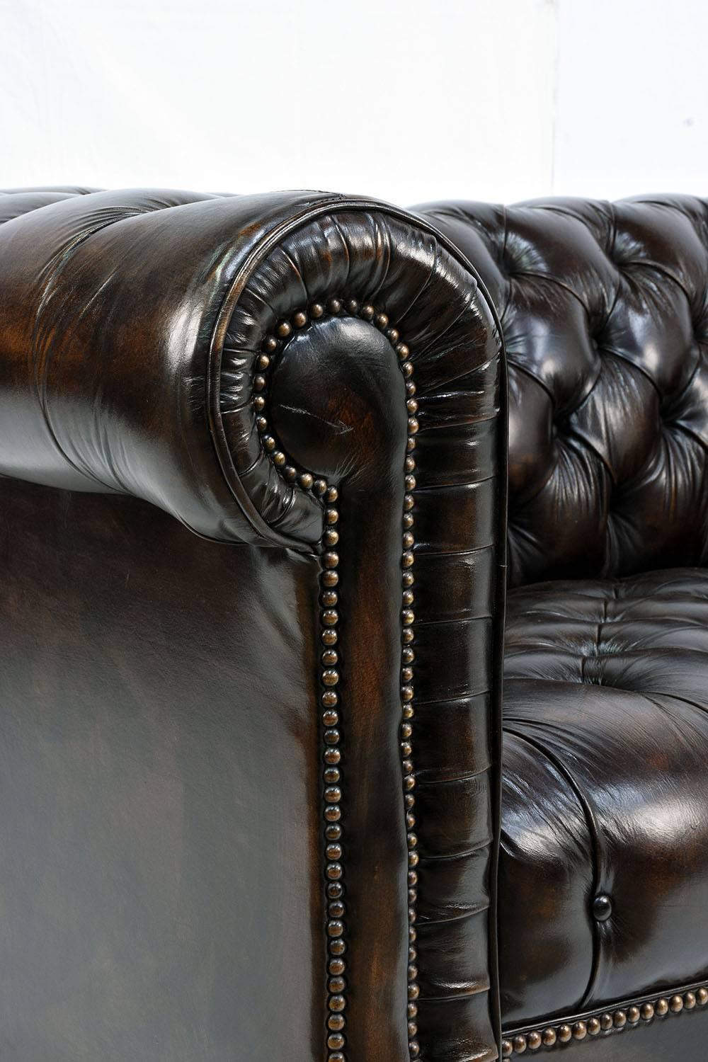 Leather Chesterfield Tufted Sofa or Loveseat 2