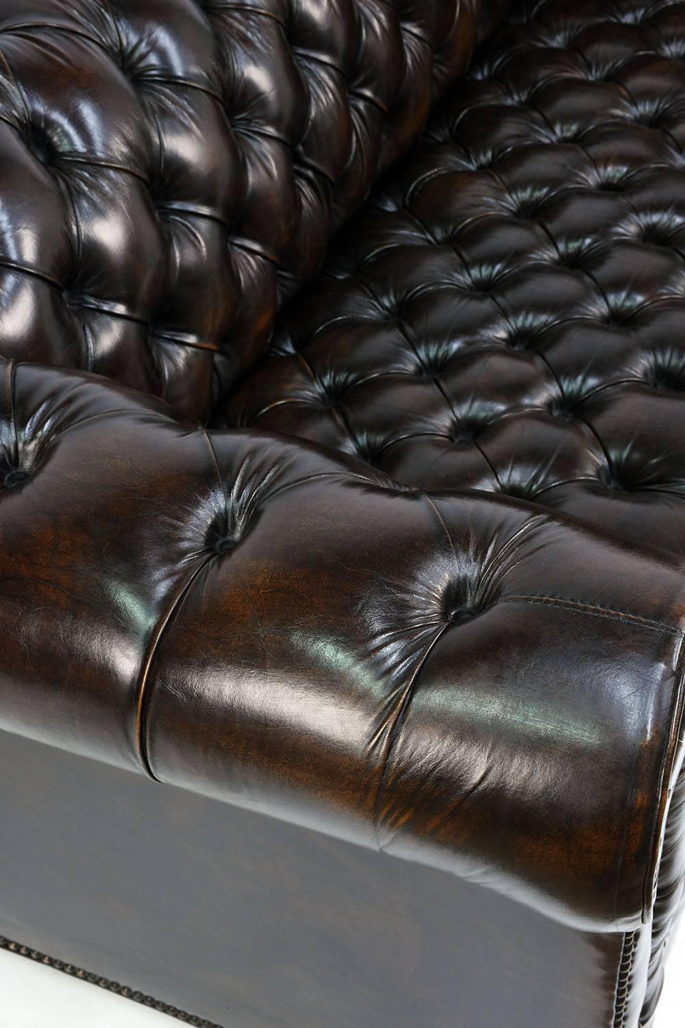 Leather Chesterfield Tufted Sofa or Loveseat 3