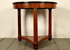 French Empire Round Marble-Top End Table