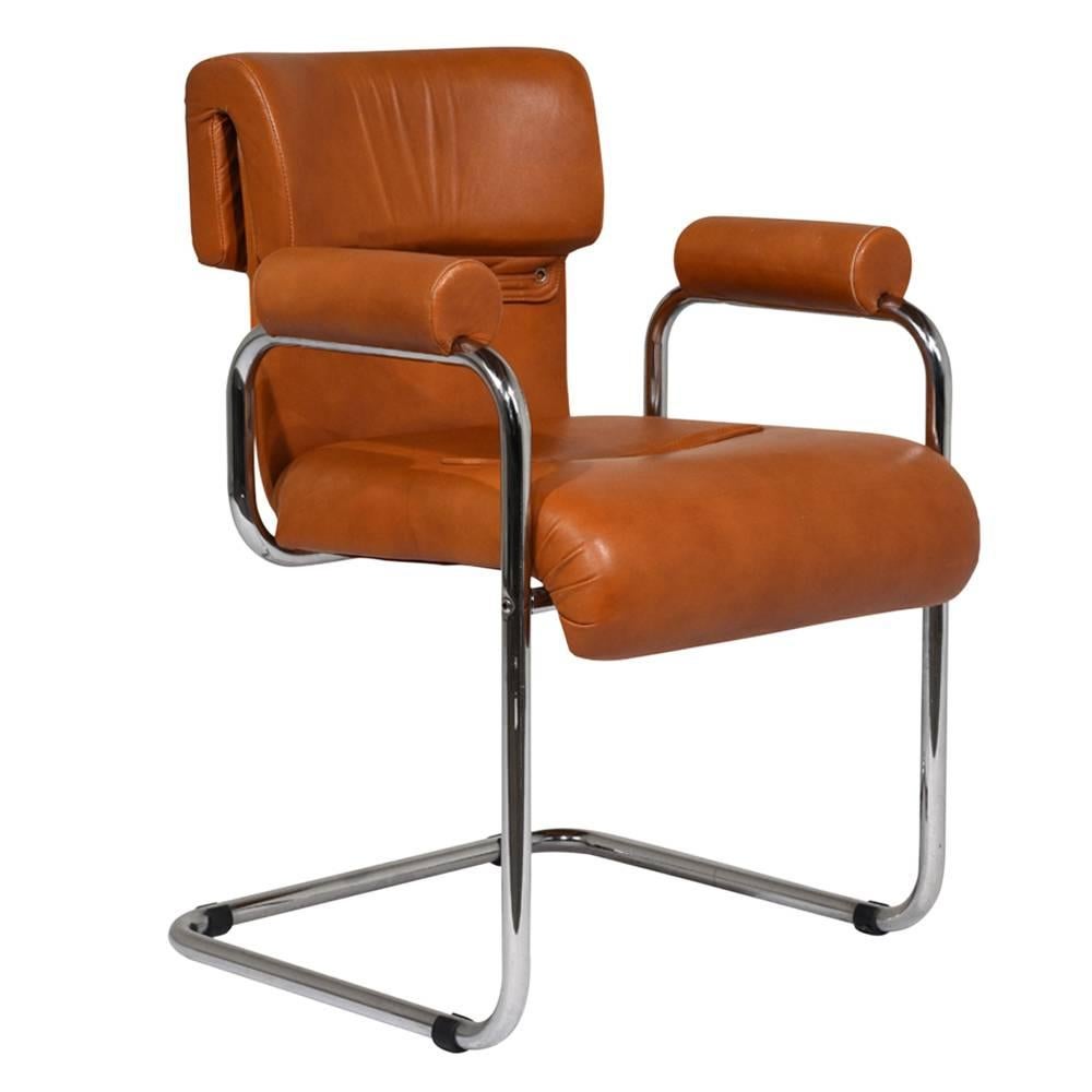 20th Century Set of 6 Original i4 Mariani Italian Leather Dining Chairs