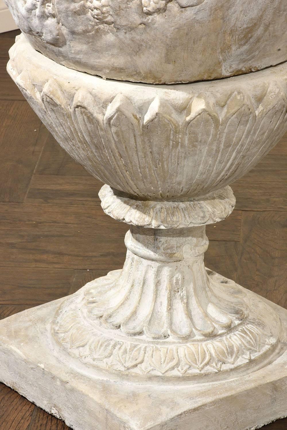 Pair of Grand Neoclassical Style Patio Urns 2