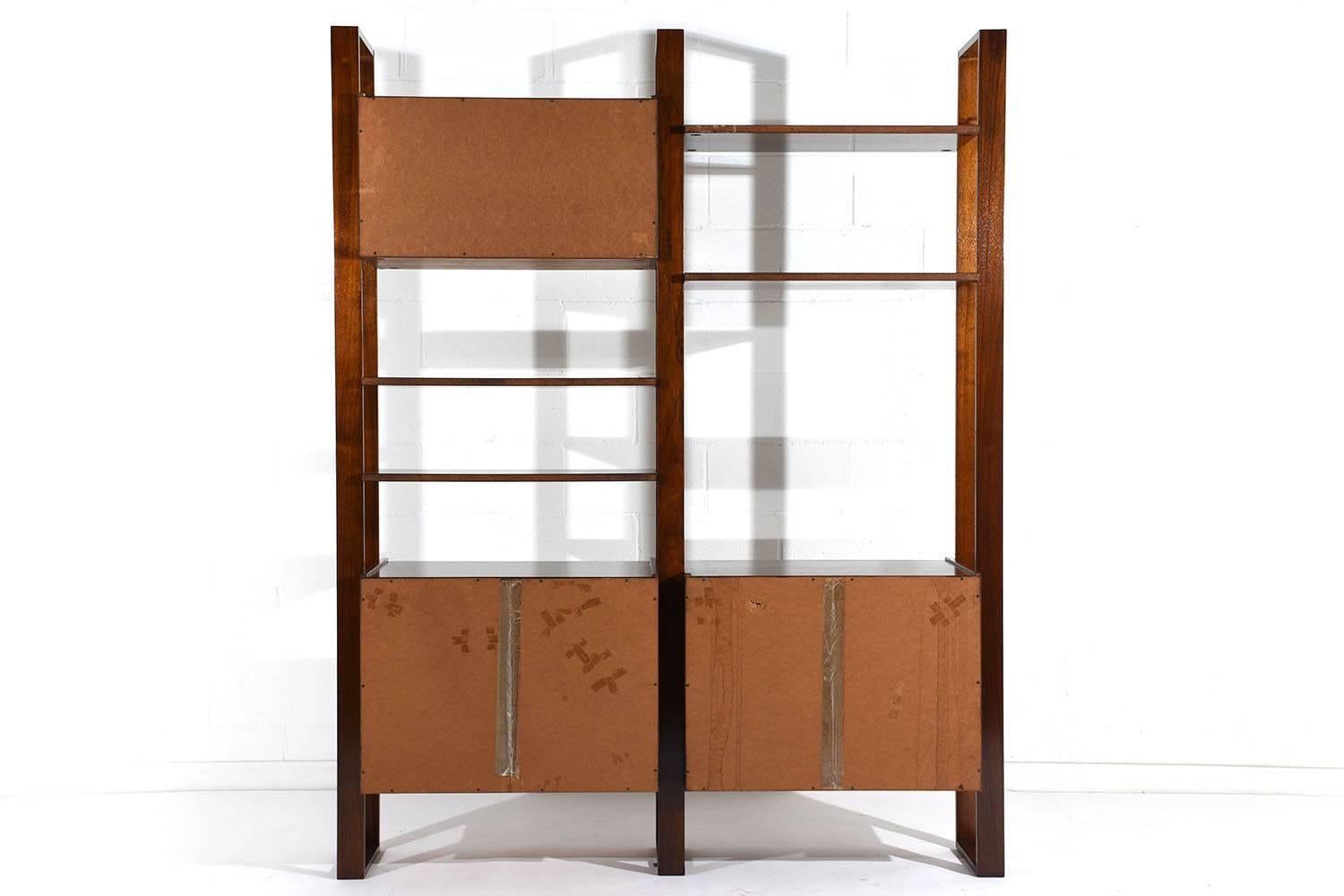 Mid-Century Modern Style Walnut Wall Unit Bookcase 2