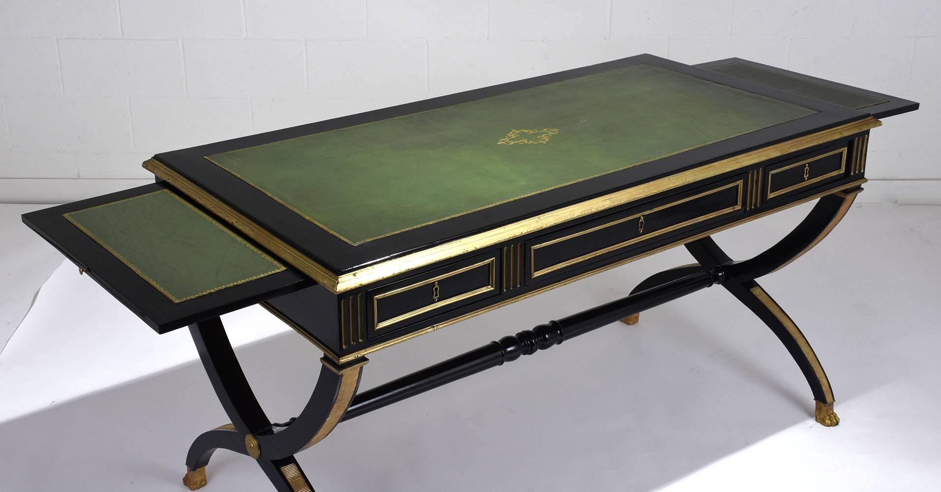 Antique French Empire-Style Ebonized Desk In Excellent Condition In Los Angeles, CA