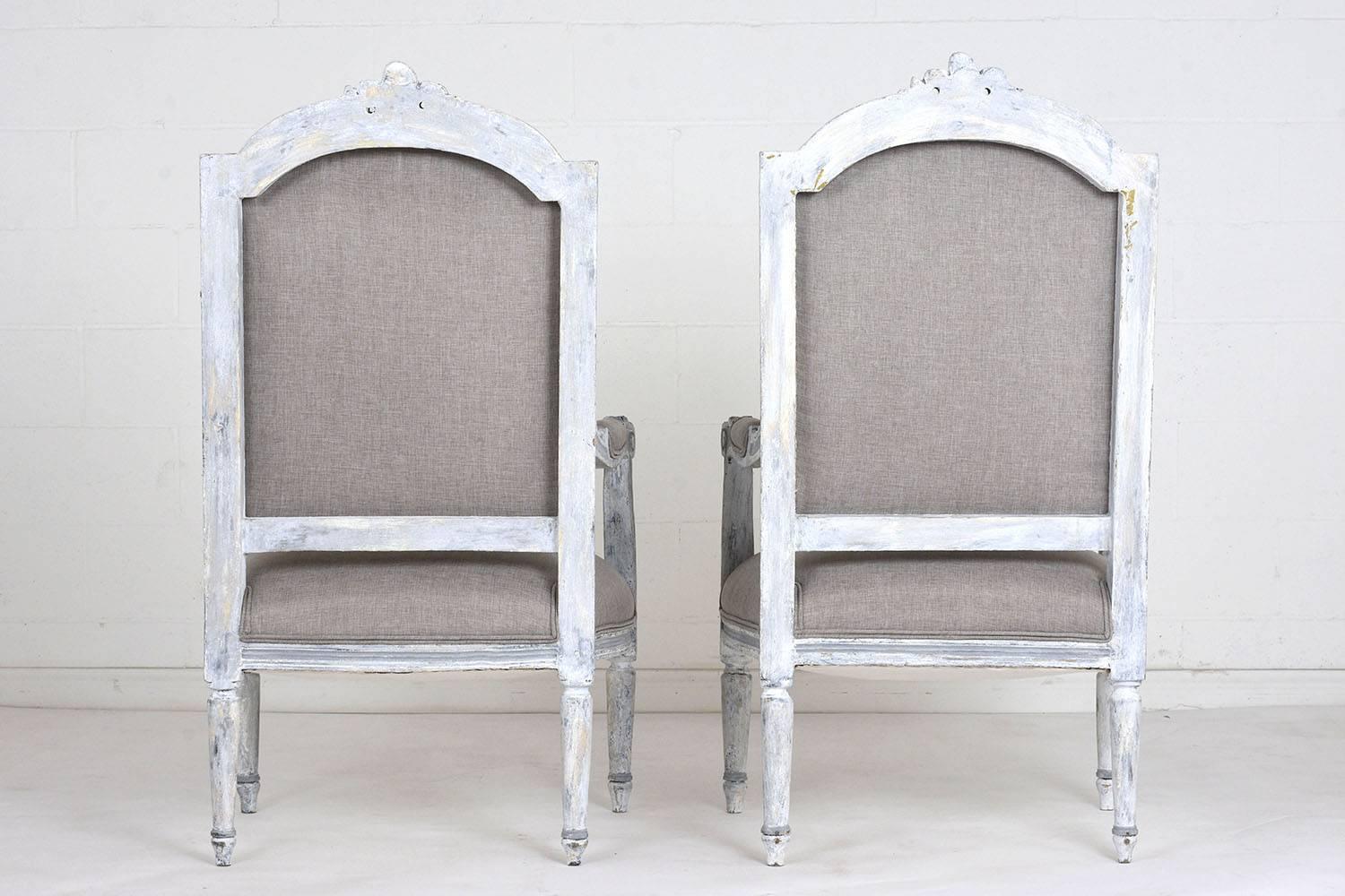 Pair of Antique French Louis XVI-Style Armchairs In Excellent Condition In Los Angeles, CA