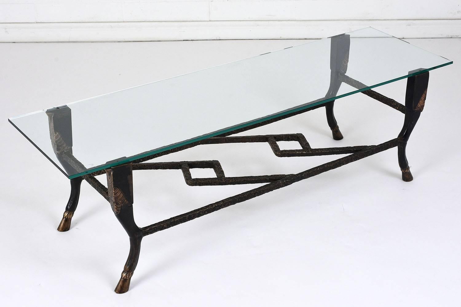 Mid-Century Modern Christopher Chodoff Bronze and Glass Coffee Table