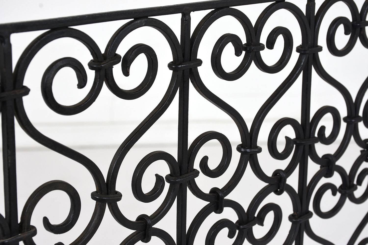 antique wrought iron fireplace screen