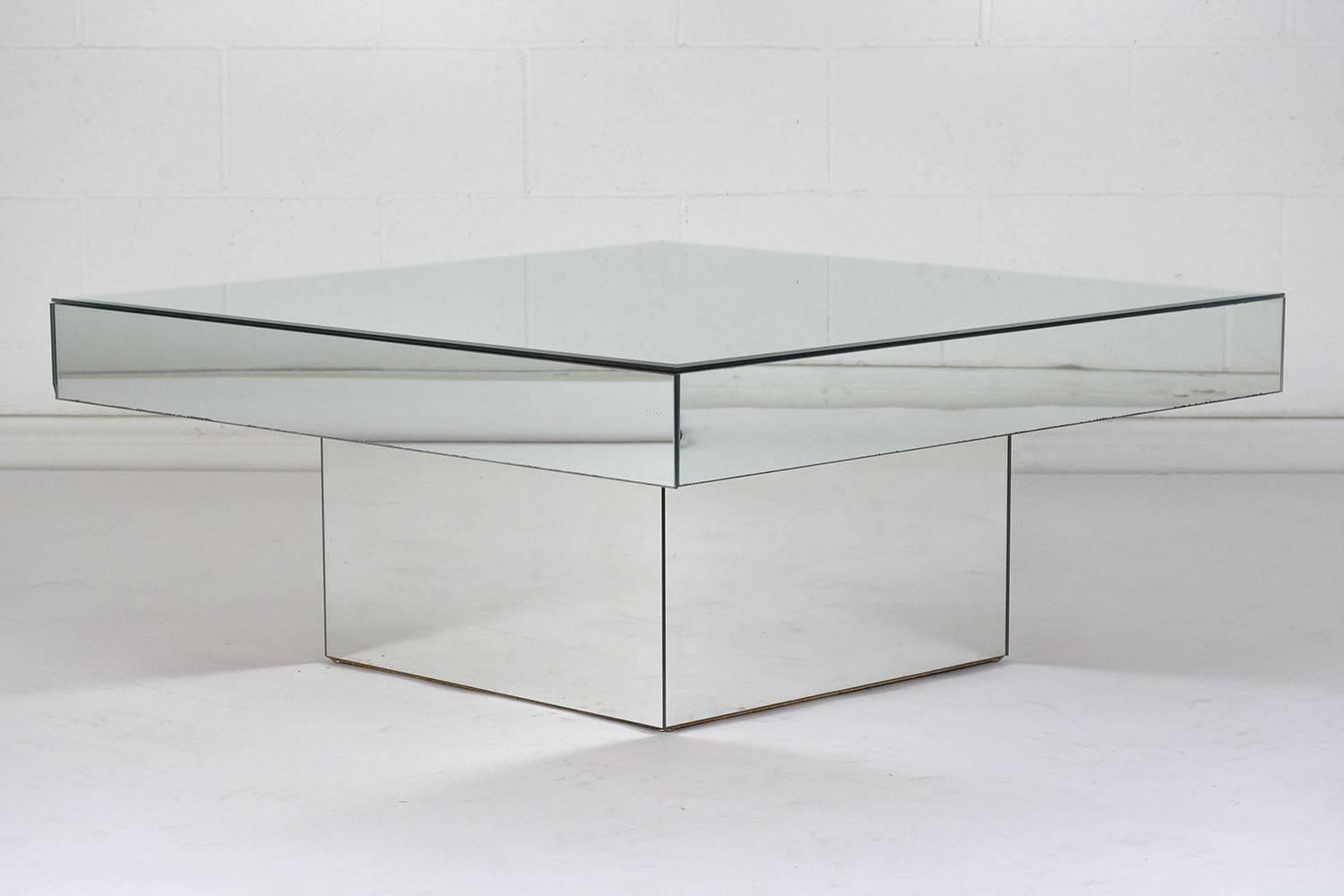 contemporary mirrored coffee table