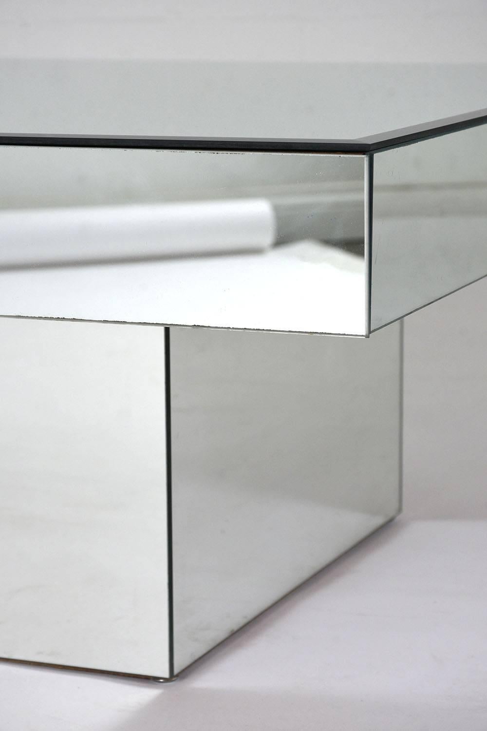 Beveled Modern-Style Mirrored Coffee Table