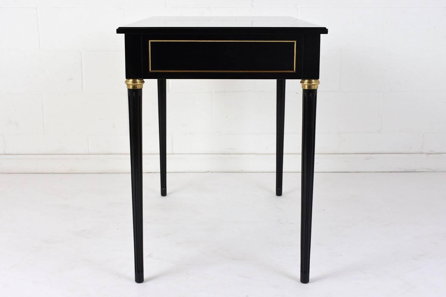 French Louis XVI-Style Ebonized Desk In Excellent Condition In Los Angeles, CA