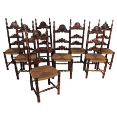 Set of Eight Antique French Provincial Dining Chairs