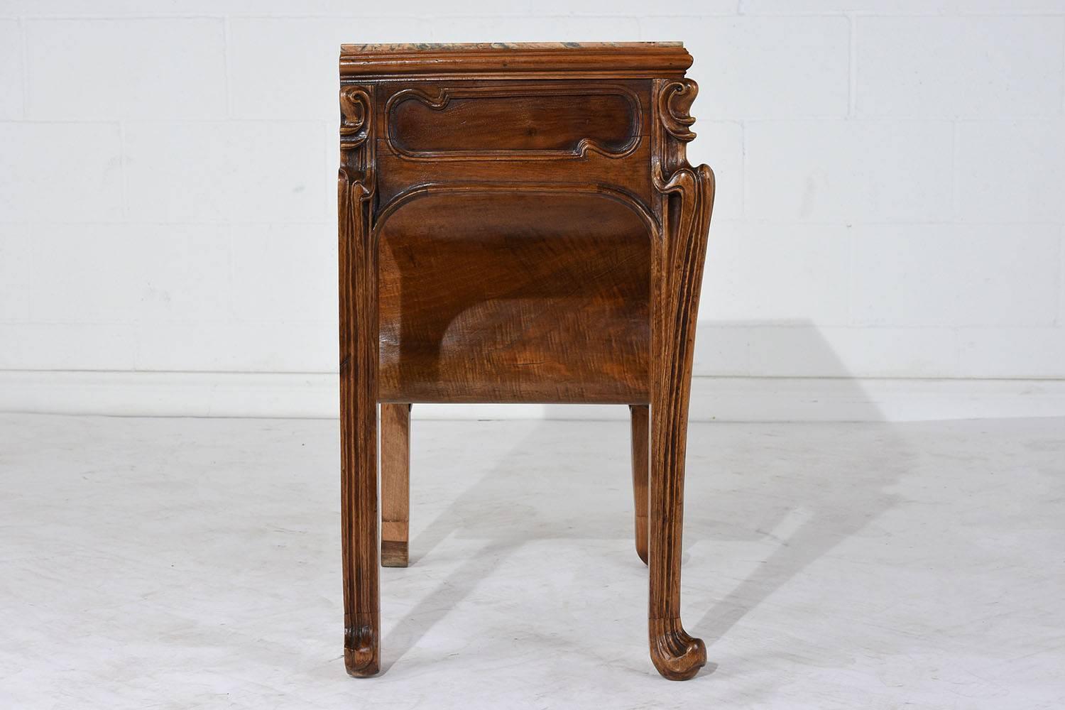 Brass Early 20th Century Art Nouveau Nightstand in the Manner of Louis Majorelle